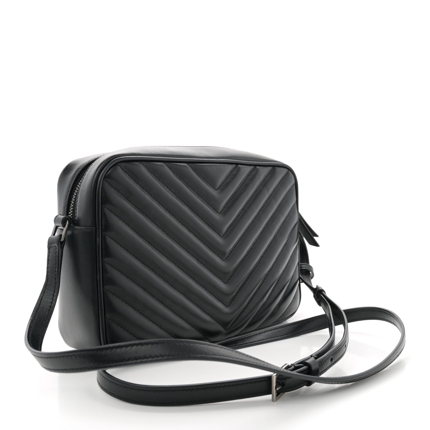 Saint Laurent Calfskin Matelasse Monogram Lou Camera Bag Black 3 of 12