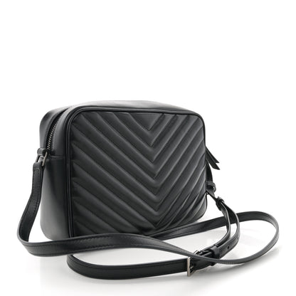 Saint Laurent Calfskin Matelasse Monogram Lou Camera Bag Black 3 of 12