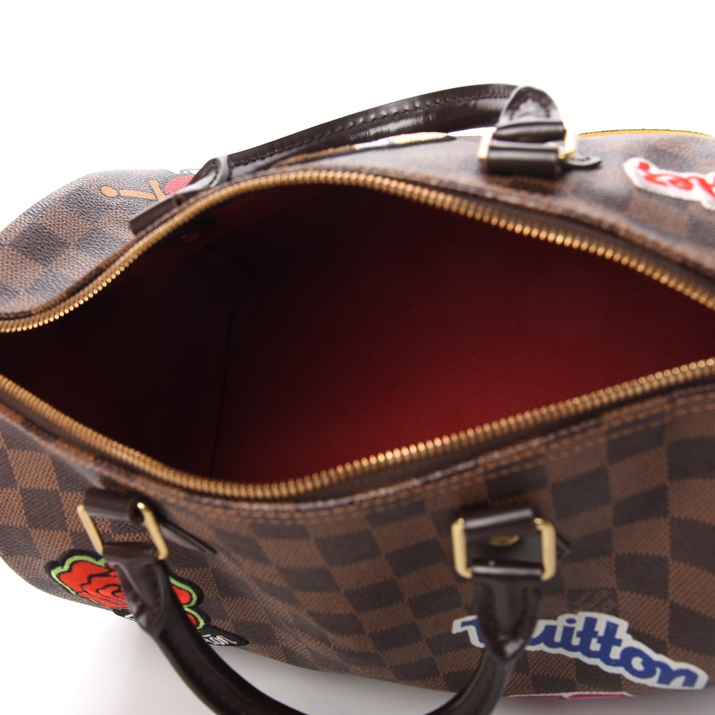 Damier Ebene Patches Speedy Bandouliere 30