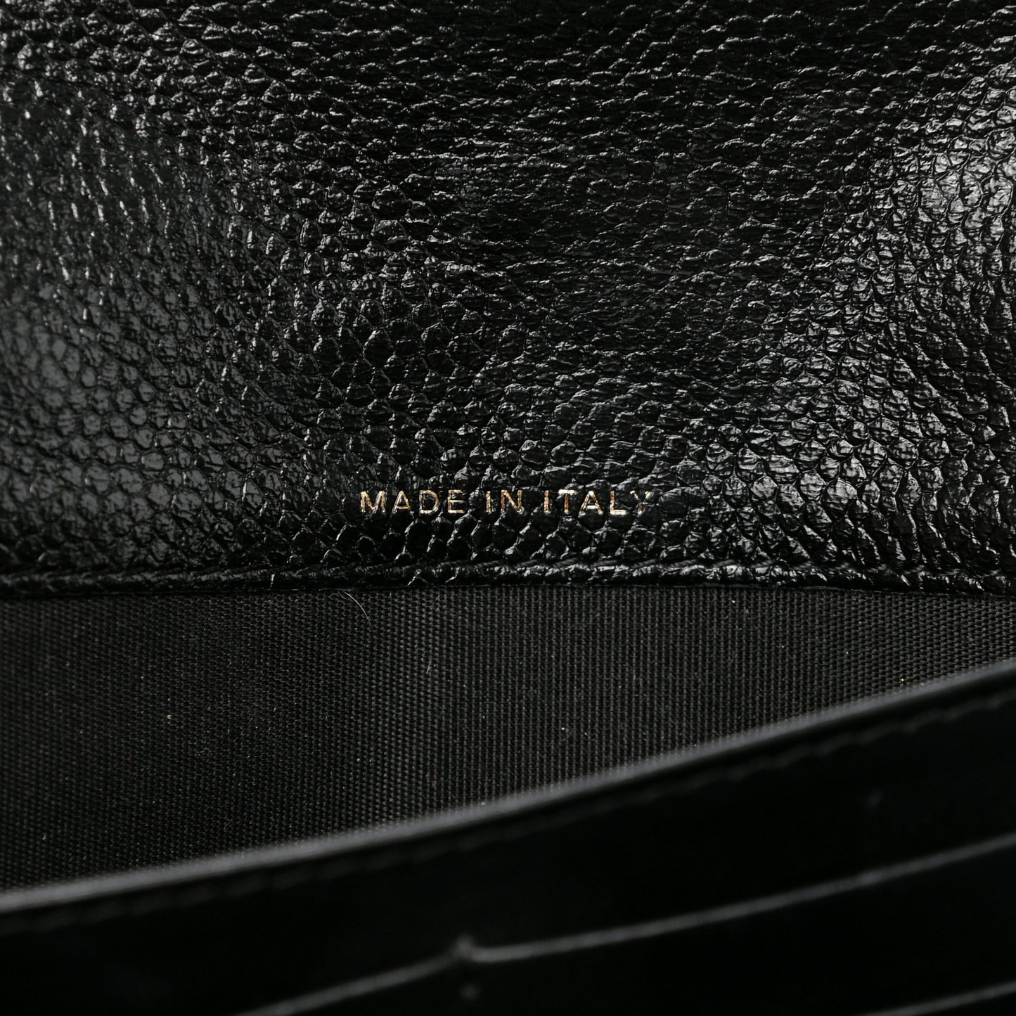 Caviar Camellia Embossed Flap Wallet Black