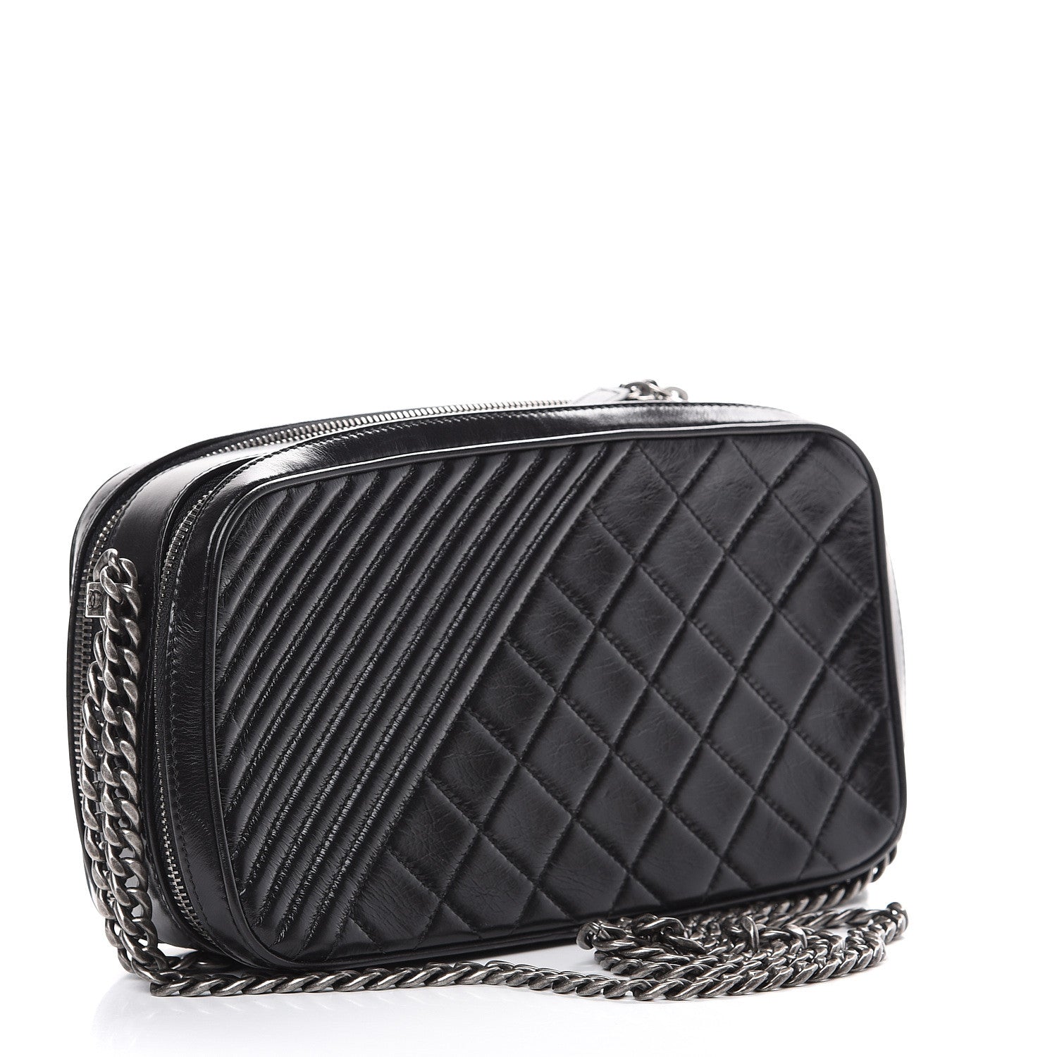 Chanel Lambskin Large Coco Boy Camera Case Black 2 of 10