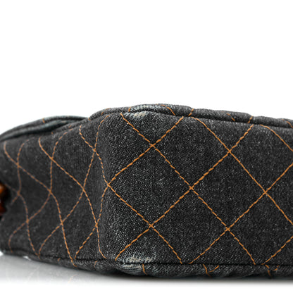 Chanel Denim Quilted Tortoise Single Flap Blue 10 of 12