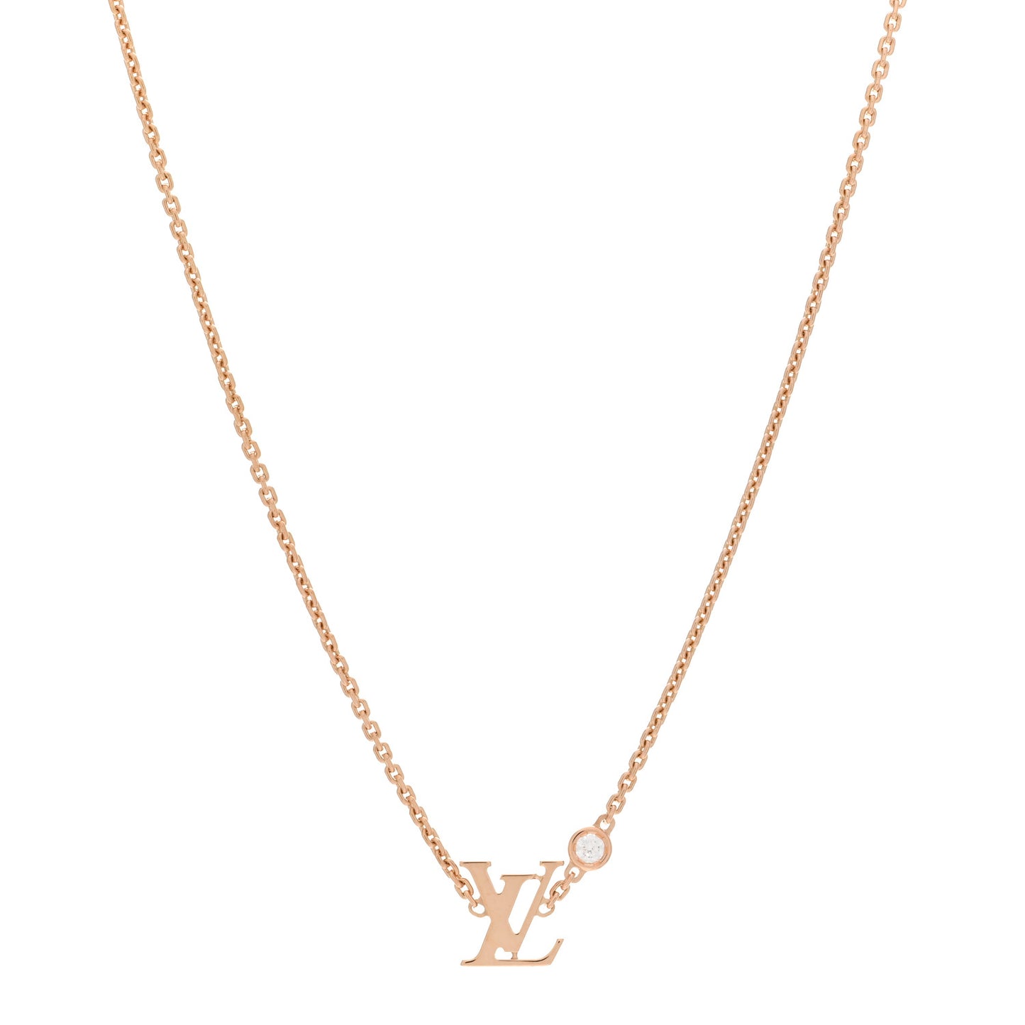 18K Pink Gold Diamond Idylle Blossom LV Pendant Necklace