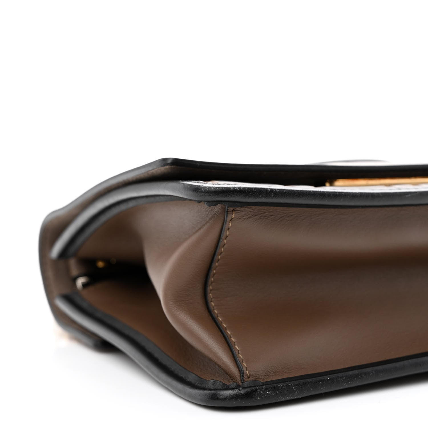 Fendi Vitello Century F is Fendi Bi-Color FF 1974 Embossed Small Kan I Shoulder Bag Maya Black 9 of 10