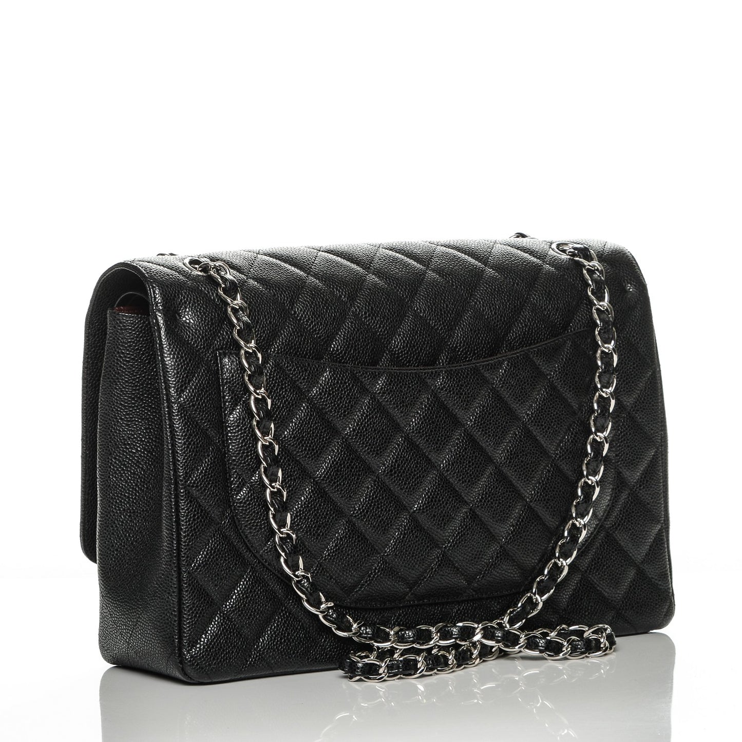 Caviar Quilted Maxi Double Flap Black