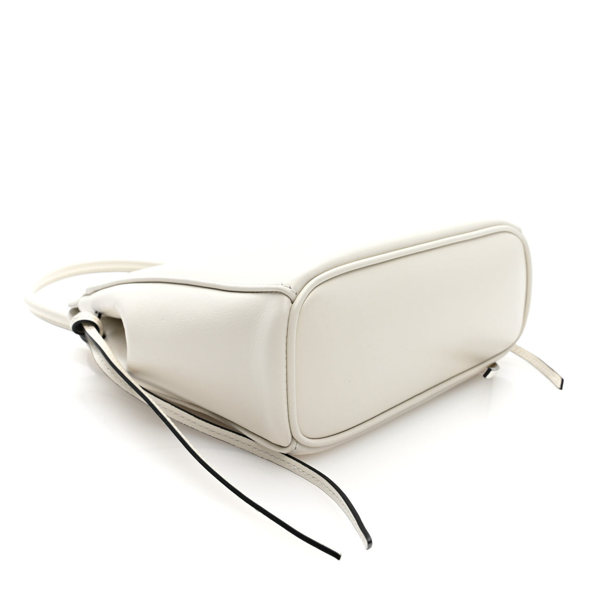 Calfskin Mini Carry Shoulder Bag White