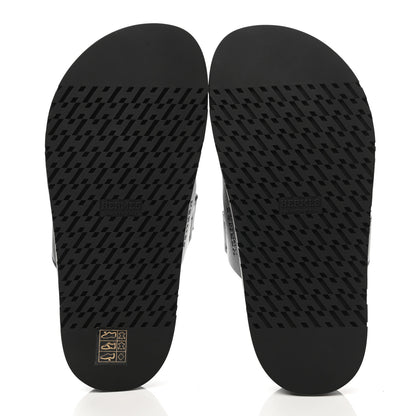 Hermes Calfskin Womens Chypre Sandals 35.5 Black 5 of 9