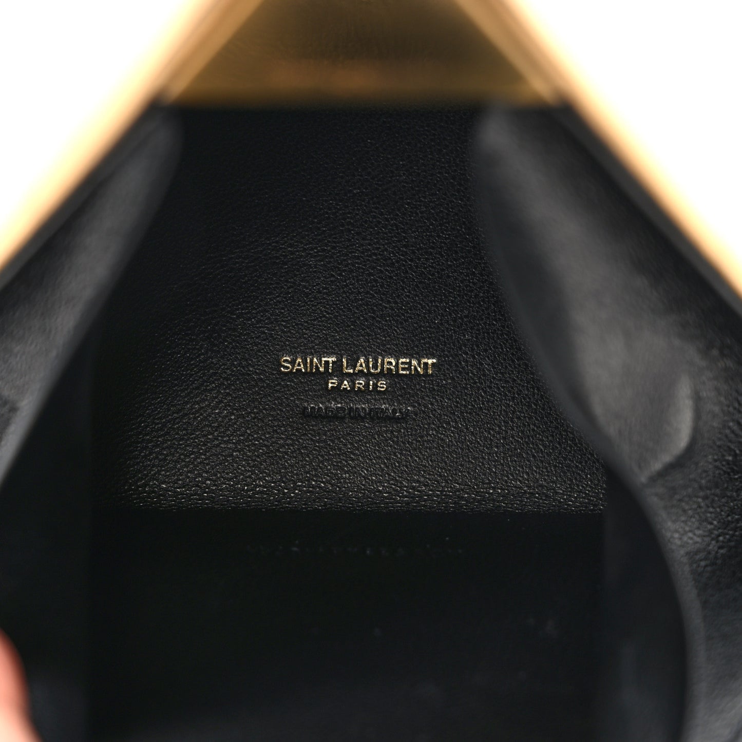 Metallic Lambskin Pyramid Clutch Brome