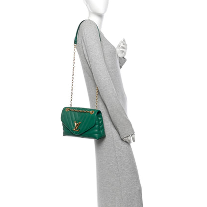 Louis Vuitton Calfskin New Wave Chain Bag MM NM Emerald 2 of 9
