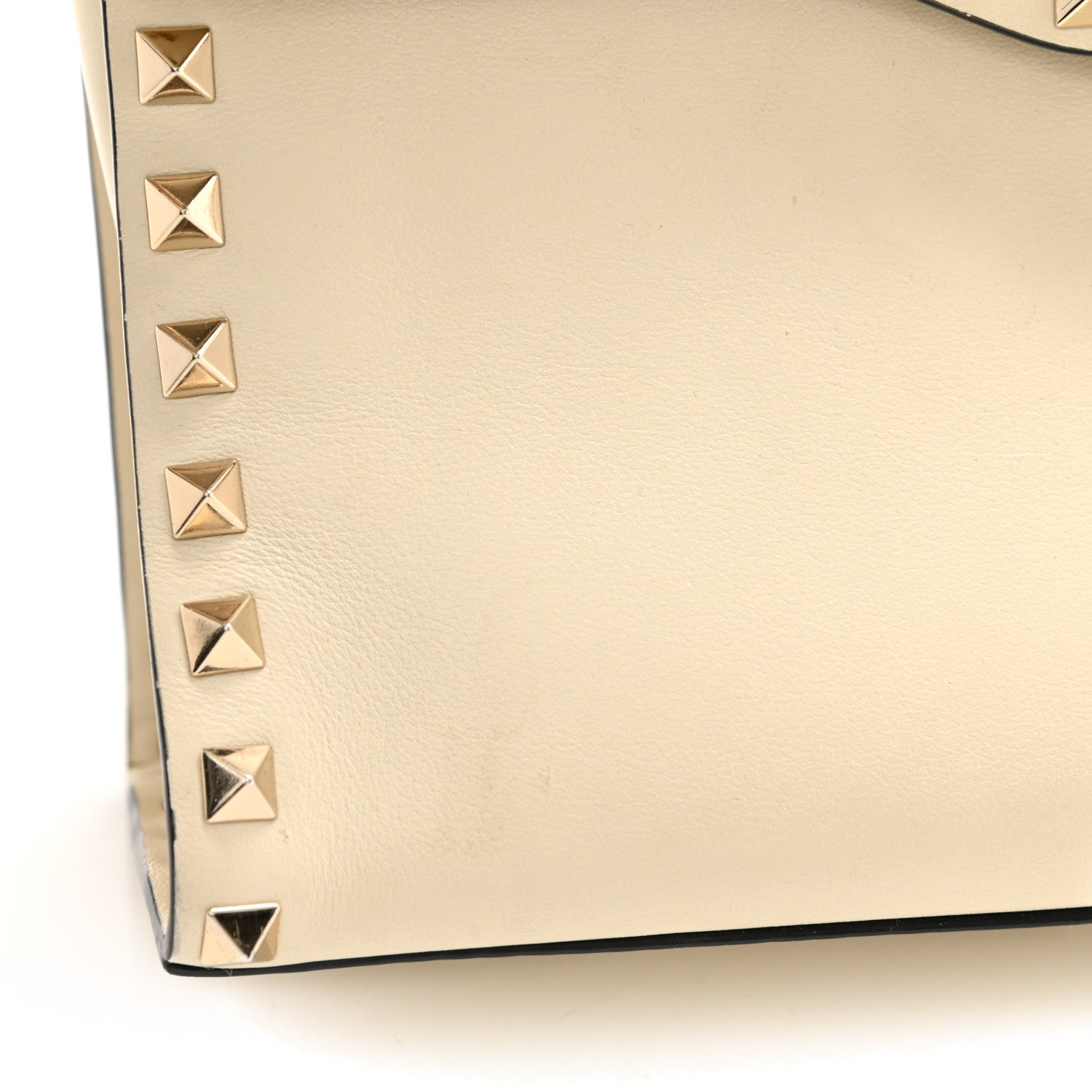 Valentino Garavani Vitello Small Rockstud Single Handle Flap Bag Light Ivory 13 of 19