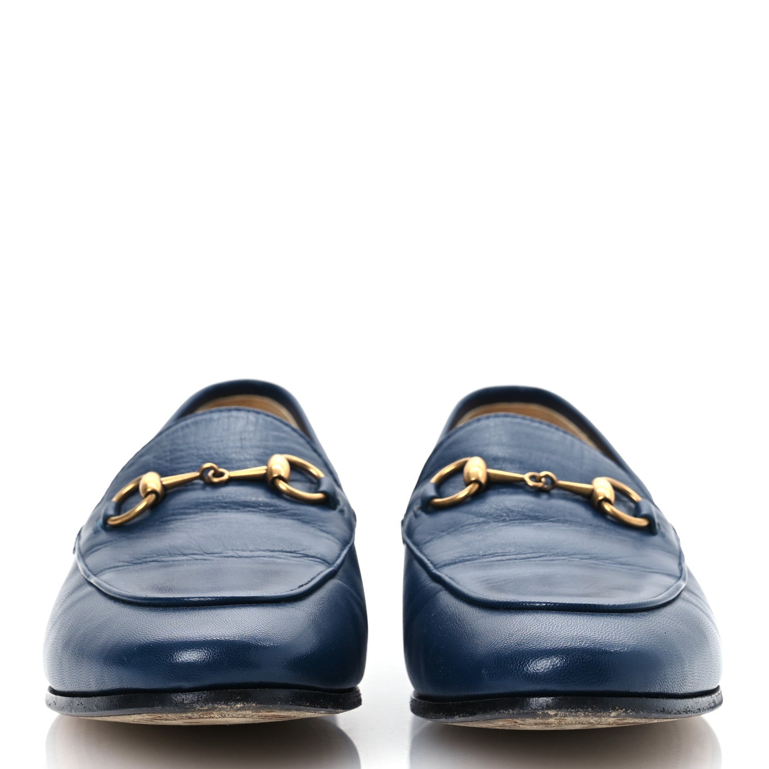 Gucci Calfskin Womens Jordaan Loafers 37 Blue Agata 3 of 14