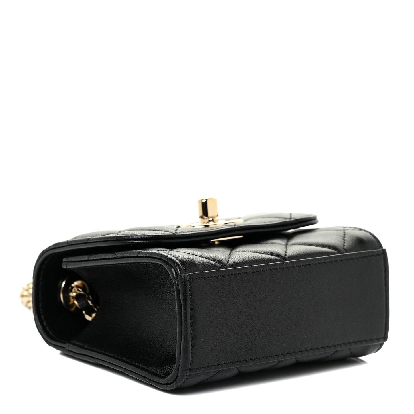 Lambskin Quilted Mini Trendy CC Chain Wallet Black