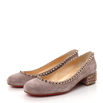 Christian Louboutin Veau Velours Agnes 30 Pumps 36 Antic Pink Bronze 3 of 8