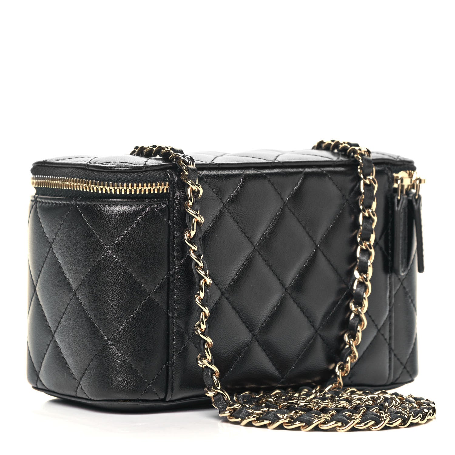 Chanel Lambskin Quilted Small Vanity Case With Chain Black 3 of 9