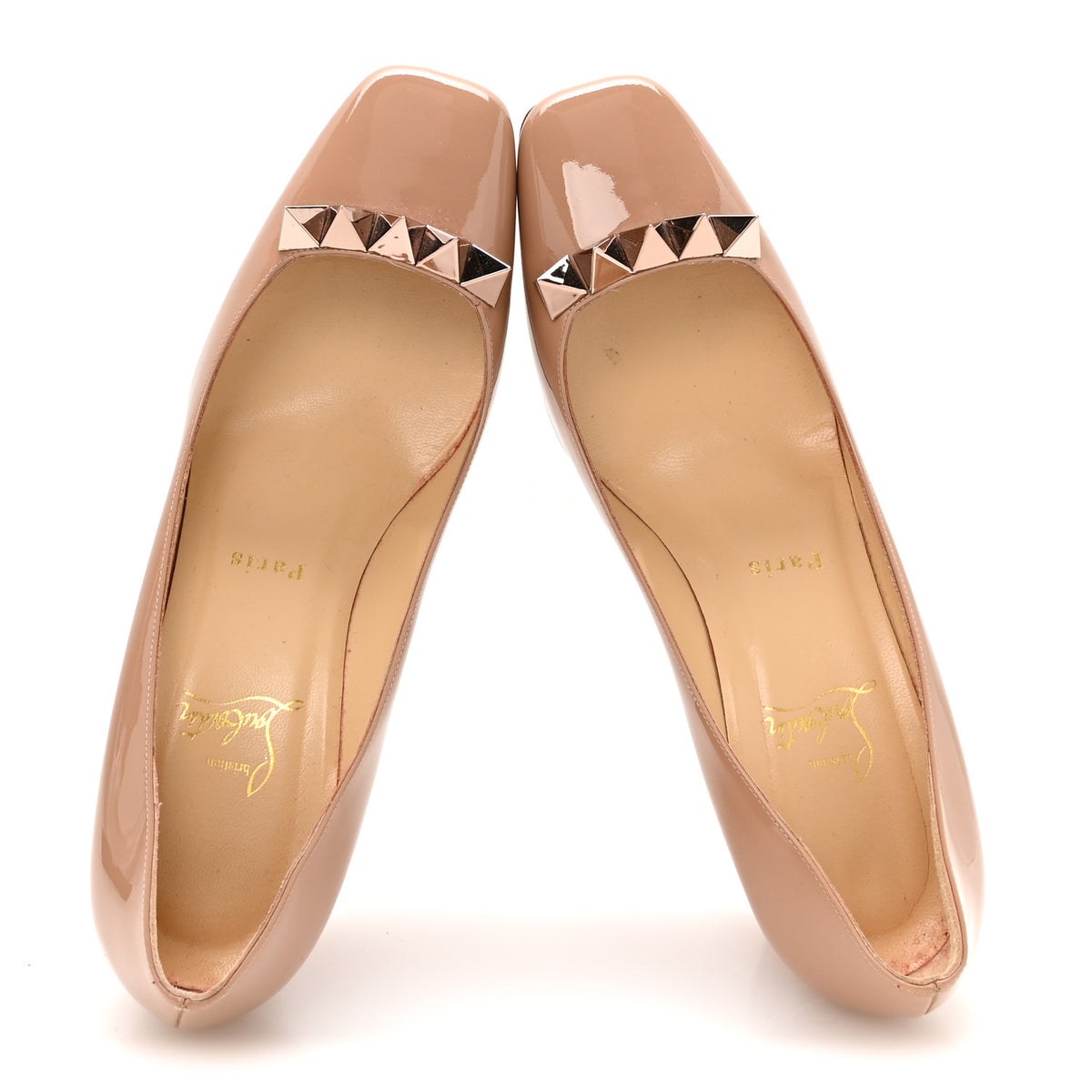 Christian Louboutin Patent Pyramidam 45 Pumps 40 Nude 2 of 7