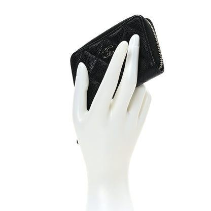 Chanel Caviar Quilted Zip Coin Purse Black 2 of 7