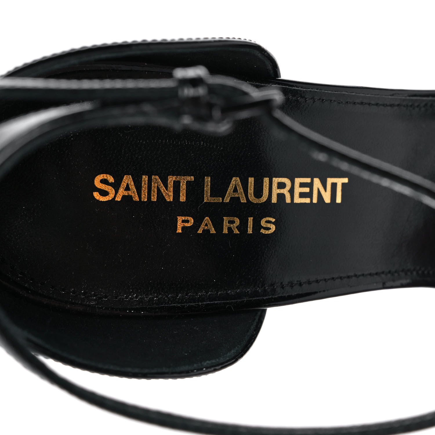 Saint Laurent Patent Calfskin Opyum Sandals 38 Black 7 of 8