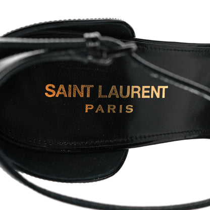 Saint Laurent Patent Calfskin Opyum Sandals 38 Black 7 of 8