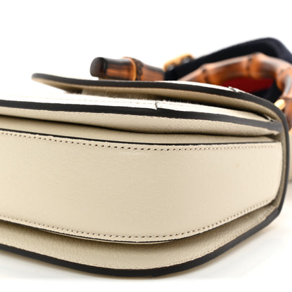 Gucci Monogram Jumbo GG Textured Dollar Calfskin Web Mini Bamboo 1947 Top Handle Bag Off White 10 of 11