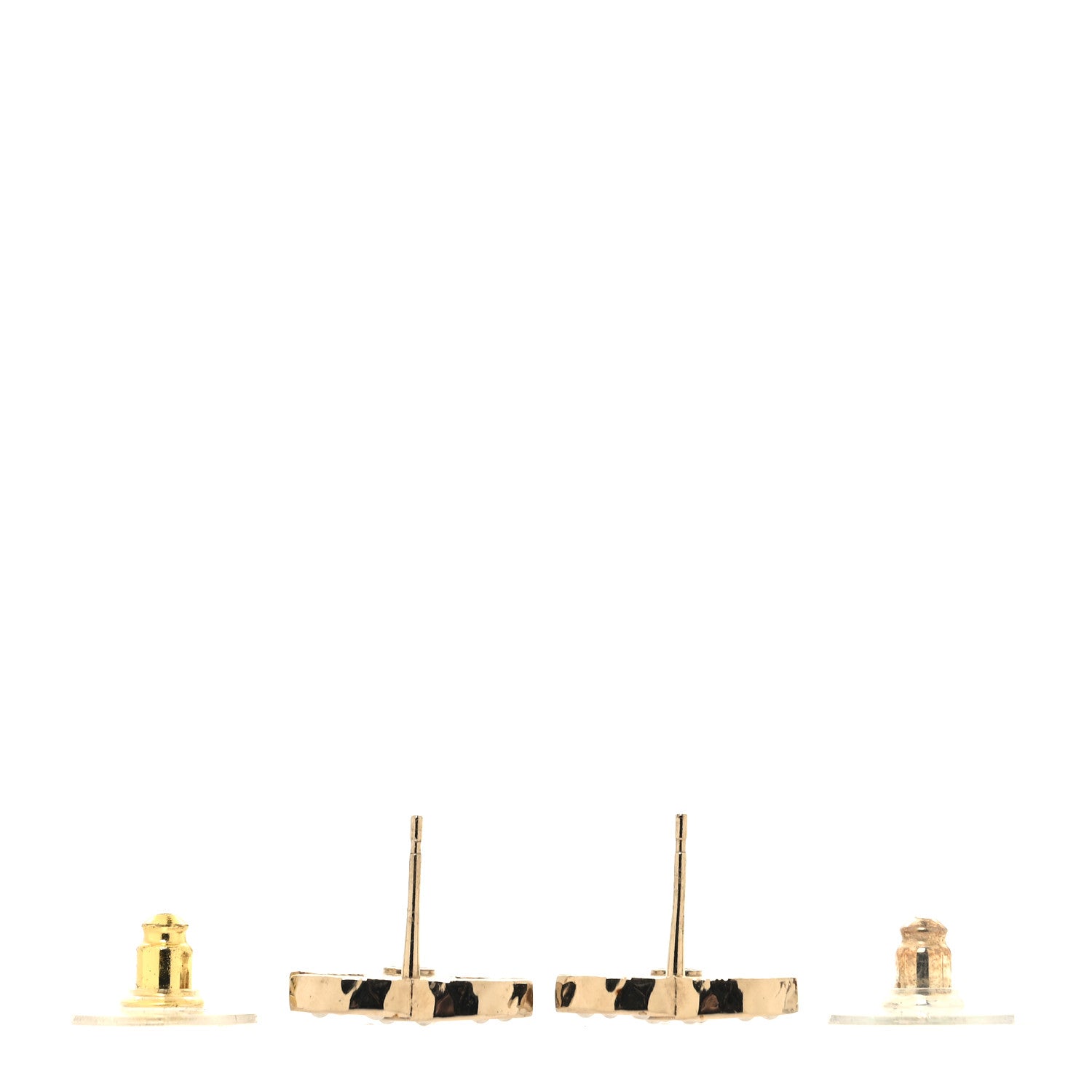 Chanel Pearl Crystal CC Stud Earrings Gold 3 of 5