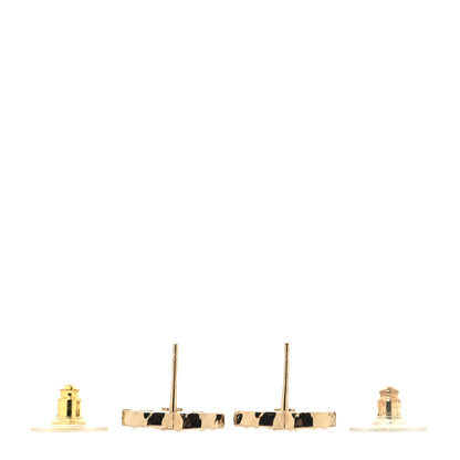 Chanel Pearl Crystal CC Stud Earrings Gold 3 of 5