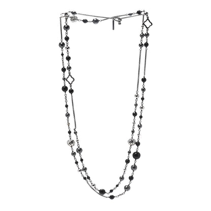 David Yurman Sterling Silver Black Onyx Hematite Elements Chain Necklace 3 of 5
