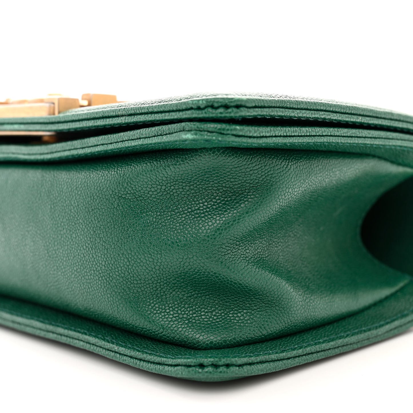 Caviar Quilted Small Boy Flap Green