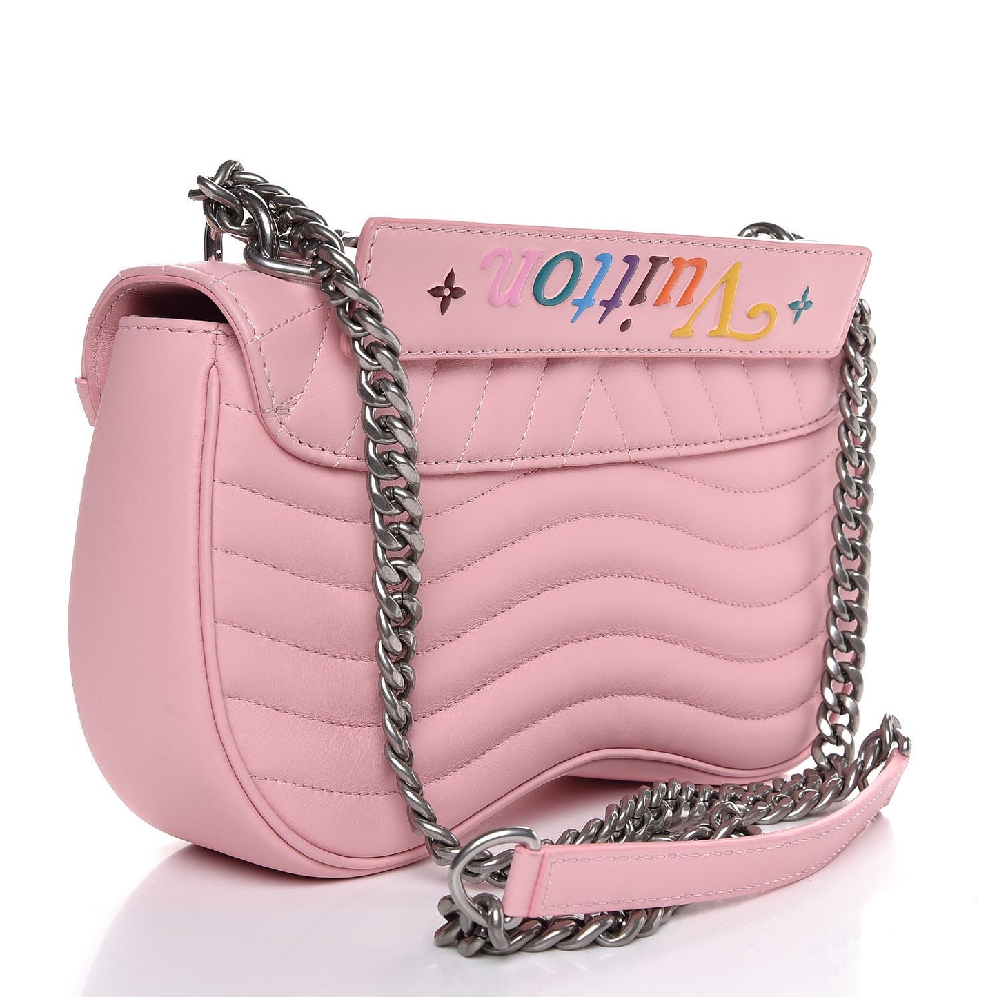 Calfskin New Wave Chain MM Rose Clair