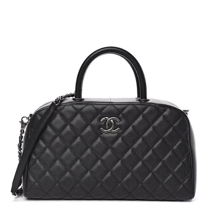 Chanel Caviar Quilted Large Coco Handle Bowling Bag Black 1 of 12