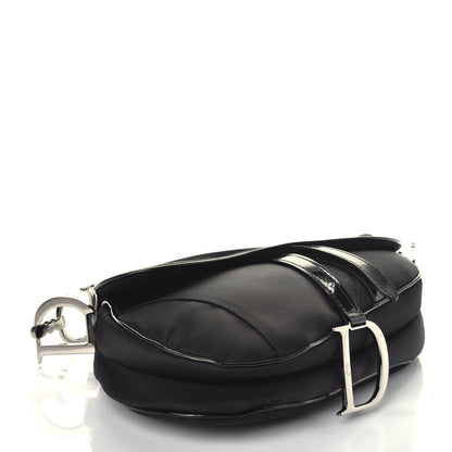 Christian Dior Canvas Patent Calfskin Saddle Bag Black 4 of 8