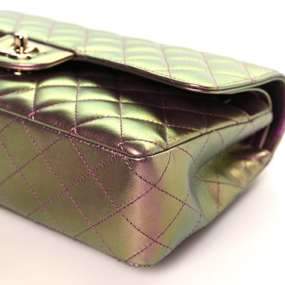 Chanel Iridescent Lambskin Quilted Medium Double Flap Purple 9 of 10