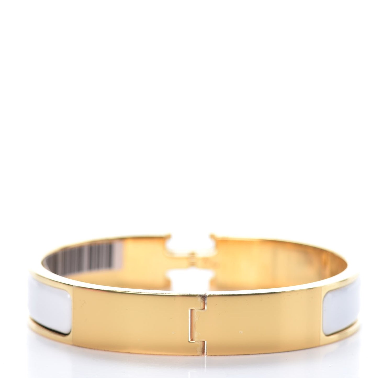 Enamel Narrow Clic Clac H Bracelet GM White