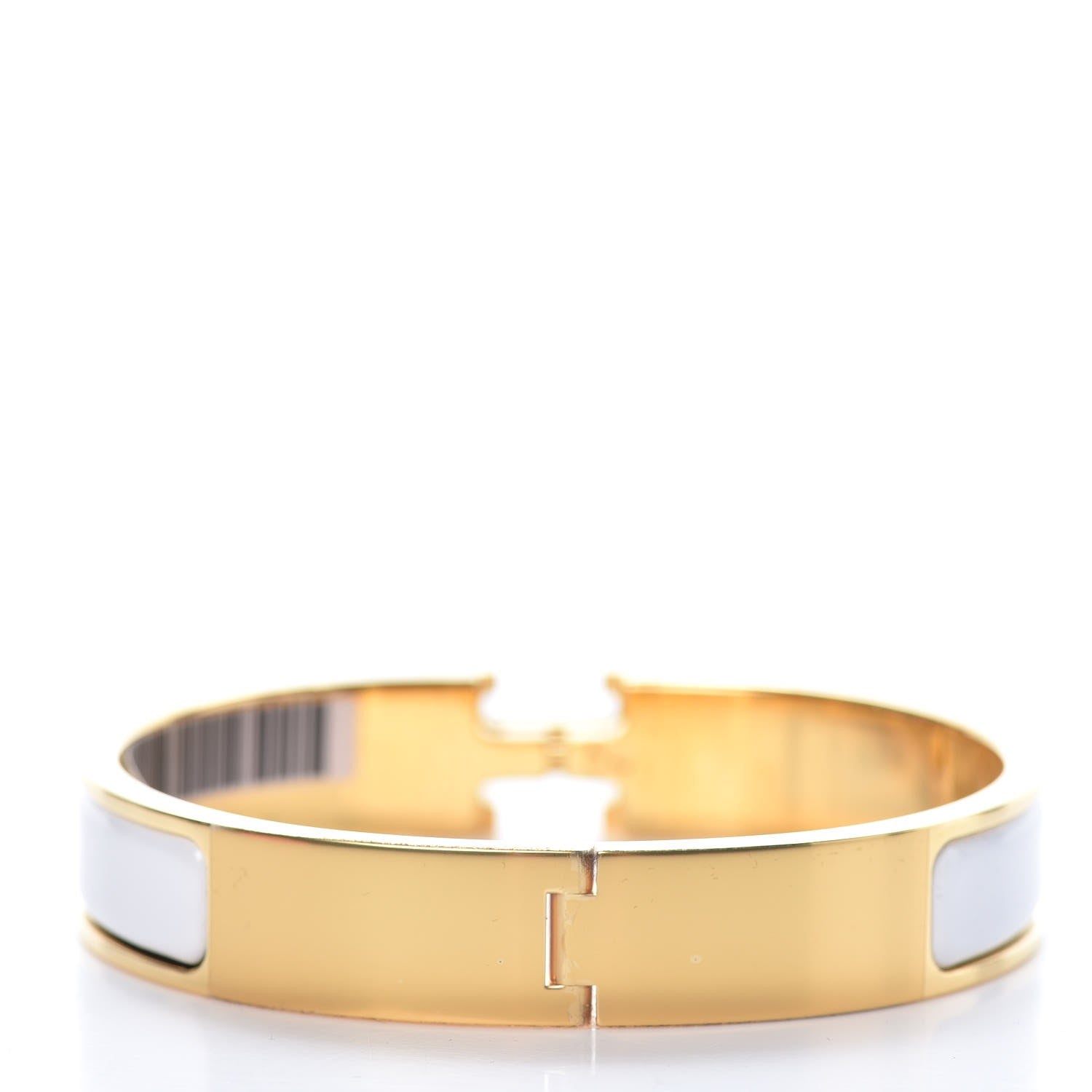 Hermes Enamel Narrow Clic Clac H Bracelet GM White 3 of 7