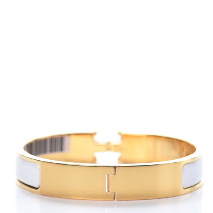 Hermes Enamel Narrow Clic Clac H Bracelet GM White 3 of 7