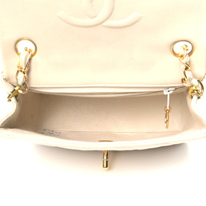 Chanel Lambskin Quilted Mini Square Flap Beige 4 of 5