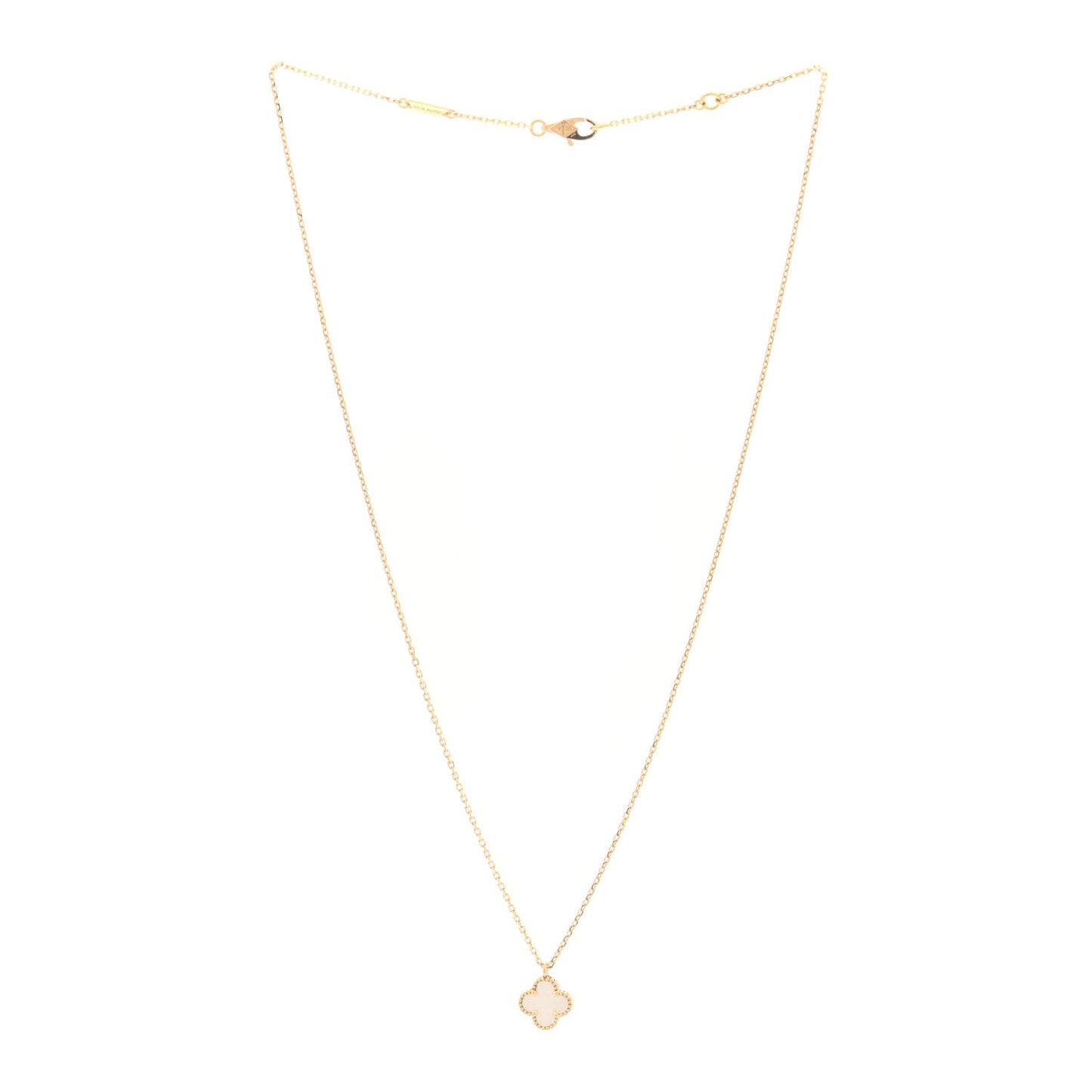 18K Yellow Gold Mother of Pearl Sweet Alhambra Pendant Necklace