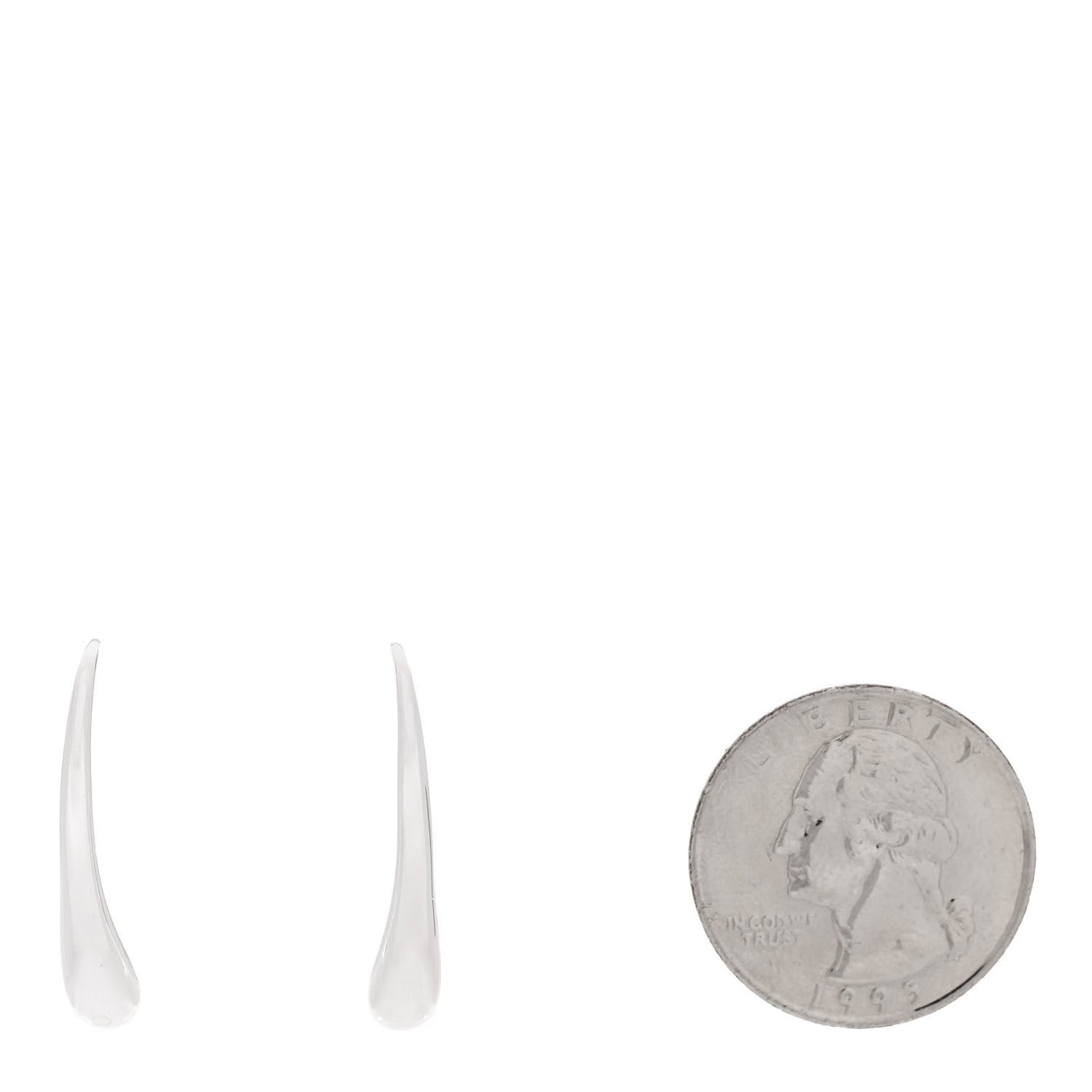 Sterling Silver Elsa Peretti Teardrop Drop Earrings