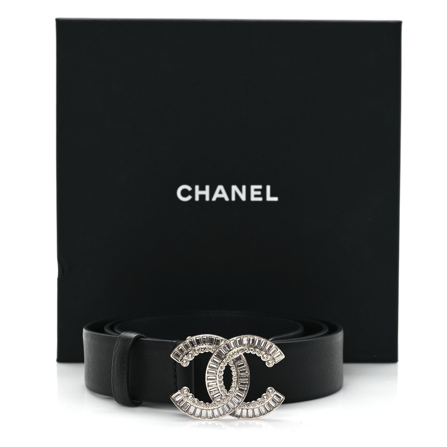 Chanel Calfskin Crystal CC Belt 90 36 Black 6 of 6
