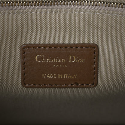 Christian Dior Raffia Calfskin Oblique Embroidered Small Book Tote Beige Camel 6 of 13