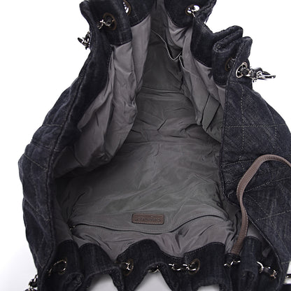 Chanel Denim Quilted Stretch Spirit Large Cabas Tote Blue 5 of 11