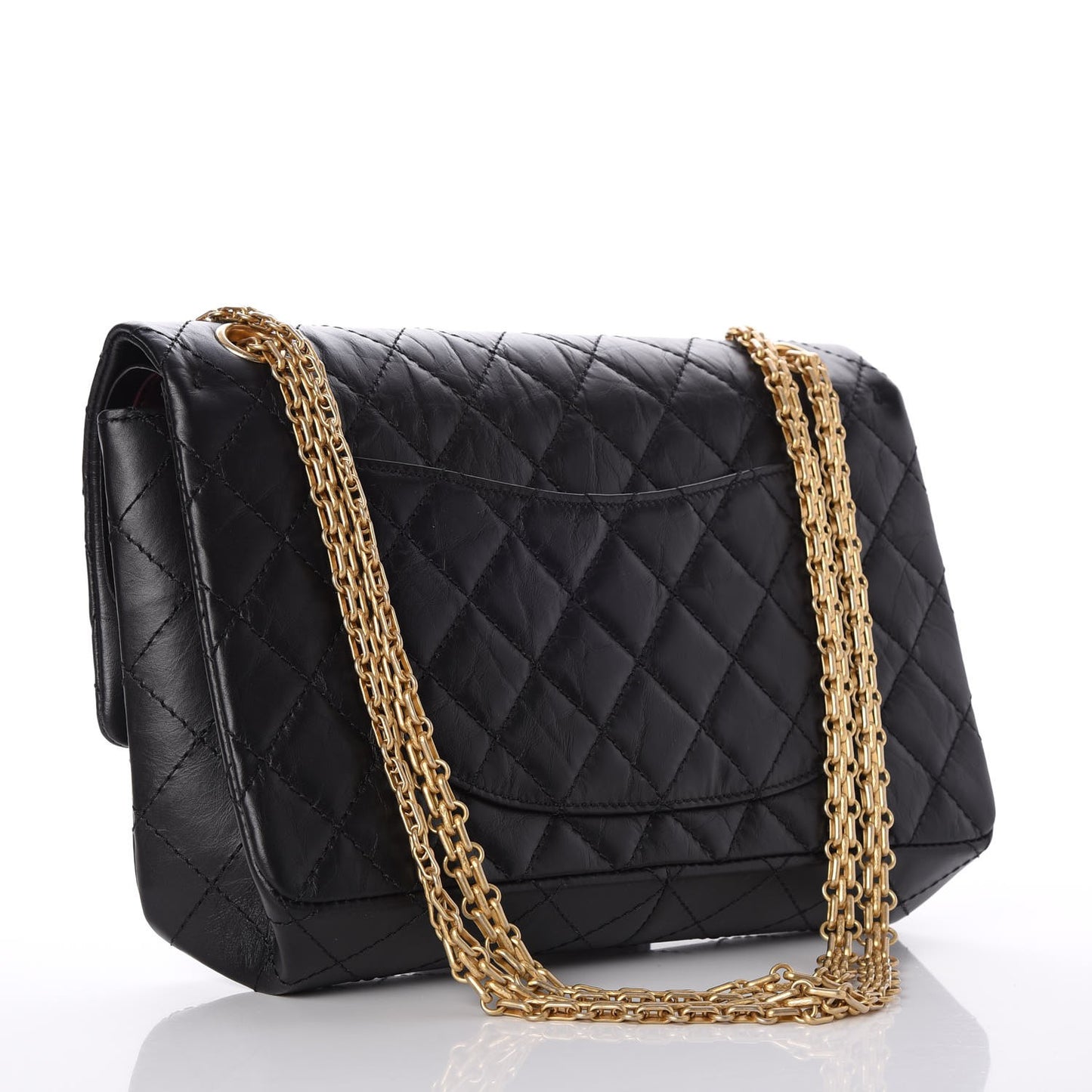 Aged Calfskin Quilted 2.55 Reissue 226 Flap Black