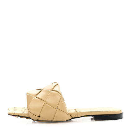Bottega Veneta Nappa Maxi Intrecciato Lido Flat Sandals 38.5 Cane Sugar 1 of 8
