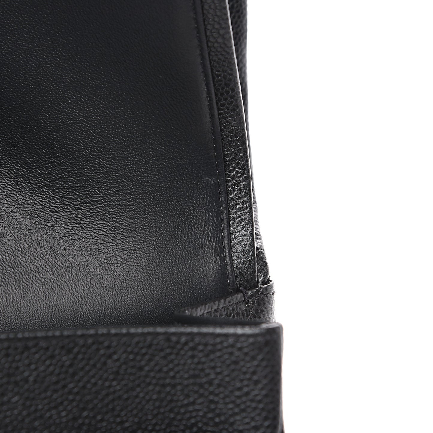 Caviar Quilted Jumbo Double Flap Grey