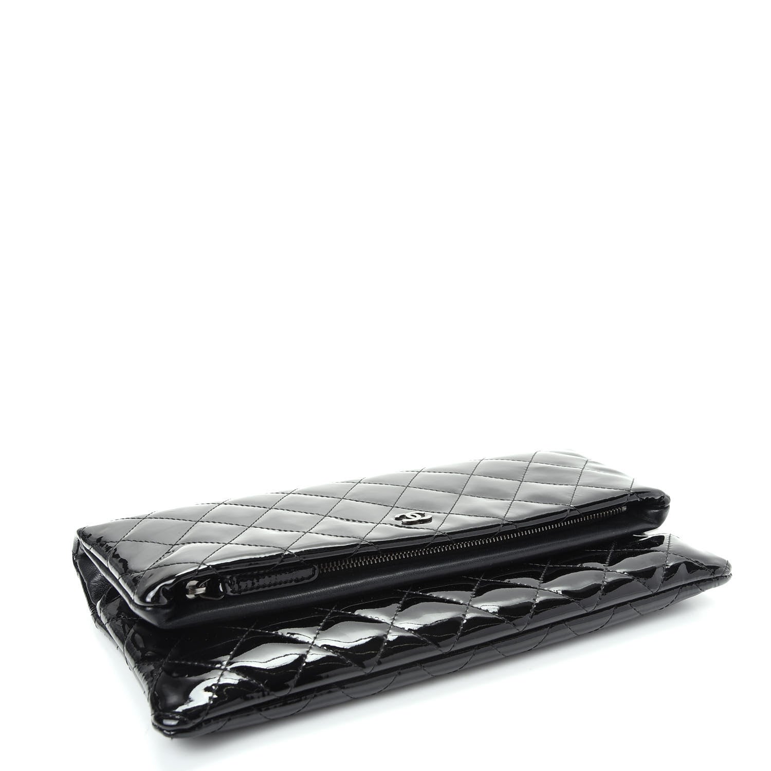 Chanel Patent Calfskin Quilted Beauty CC Clutch Black 4 of 8