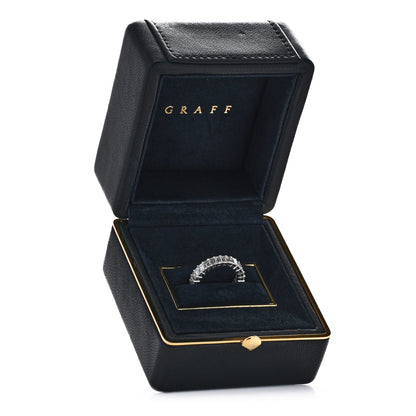 Graff Platinum Diamond 3.78ctw Emerald Cut Claw Set Eternity Ring 50 5.5 5 of 5