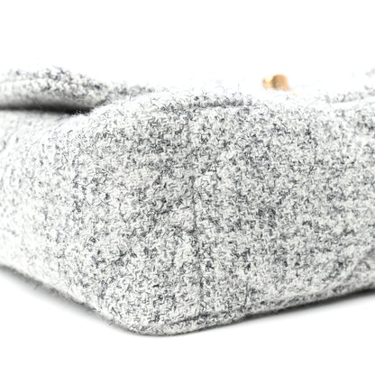 Chanel Tweed Quilted Medium Chanel 19 Flap Grey Ecru 8 of 11