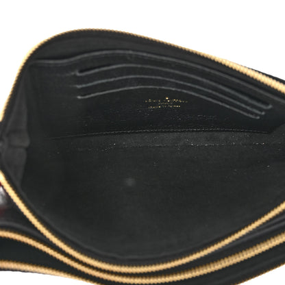 Louis Vuitton Empreinte Monogram Giant Double Zip Pochette Black Cream 5 of 12