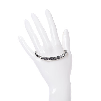 David Yurman Sterling Silver Pave Pink Sapphire 6mm Petite ID Bracelet 2 of 6