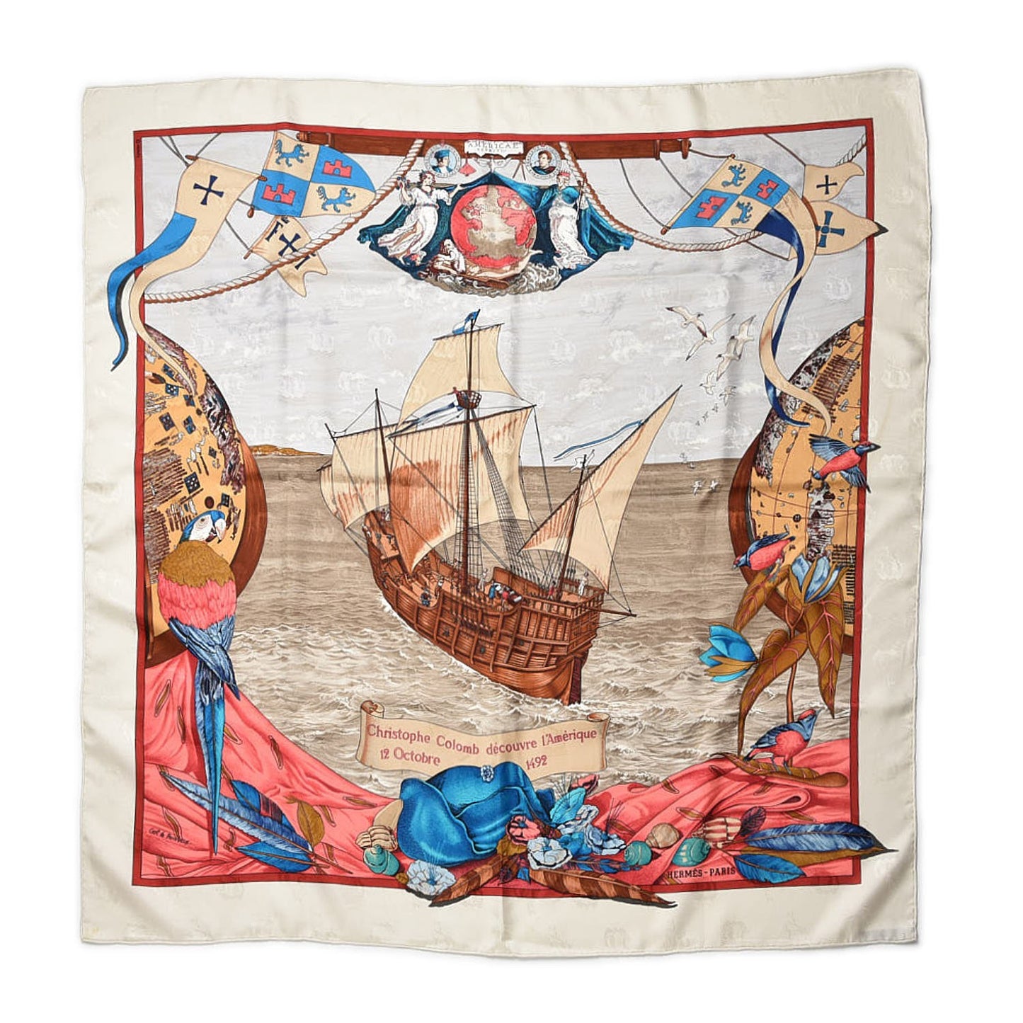 Silk Christoph Colomb Scarf 90