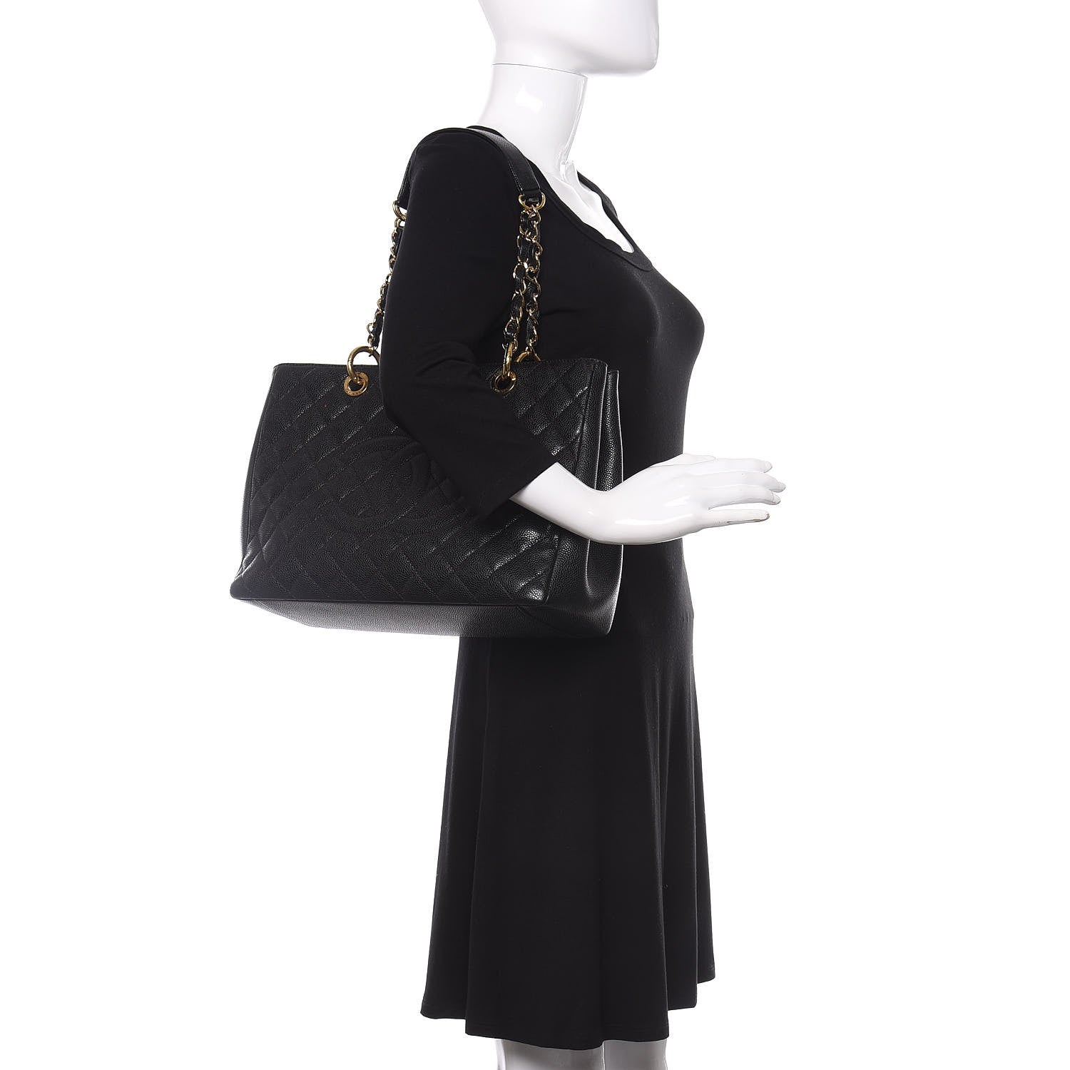 Chanel Caviar Quilted Grand Shopping Tote GST Black 2 of 11